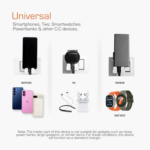 KERATIN محول شاحن سريع KERATIN 25W Type-C، الأول في العالم بتقنية Hold & Charge، متوافق مع جميع أجهزة Android و iOS و USB-C، شاحن PD 25W وحامل مع كابل مضفر Type C إلى C - Image 5