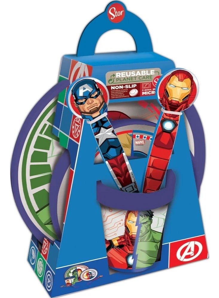 STOR Avengers 5 Piece Plastic Children'S Food Set - Image 1