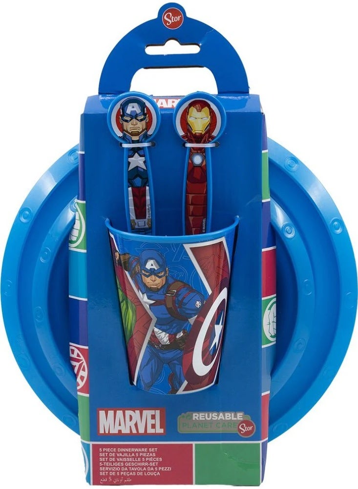 STOR Avengers 5 Piece Plastic Children'S Food Set - Image 4