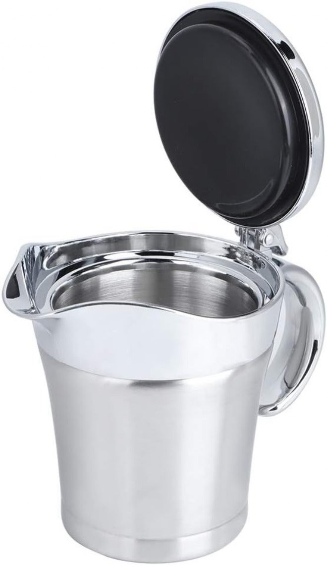 304 Stainless Steel Double Layer Insulation Flavor Pot Sauce Pot Gravy Boat 450ml with Ergonomic Handle for Gravy Salad Dressing Mustard Cream - Image 3