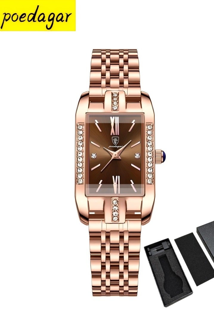 POEDAGAR Women's Stainless Steel Analog Wrist Watch - Image 1