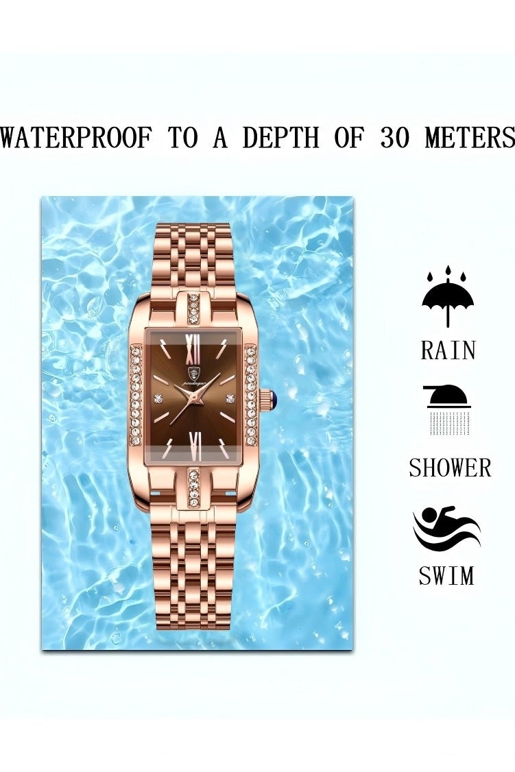 POEDAGAR Women's Stainless Steel Analog Wrist Watch - Image 5