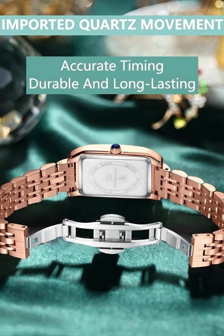 POEDAGAR Women's Stainless Steel Analog Wrist Watch - Image 4