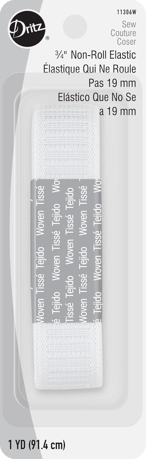 Dritz NonRoll Woven 34Inch by 1Yard White Elastic - Image 1