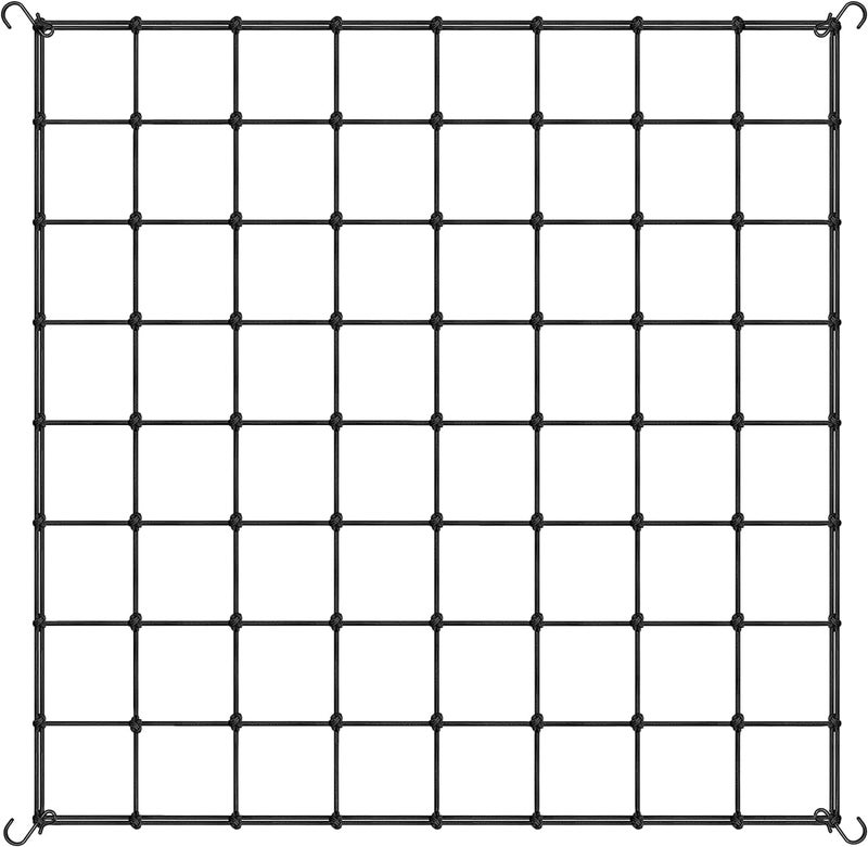 iPower 5x5FT Flexible Elastic Trellis Netting with Hooks Tent Grow Room Flowers Vegetables Climbing Plants Support 5 x 5 Black - Image 1