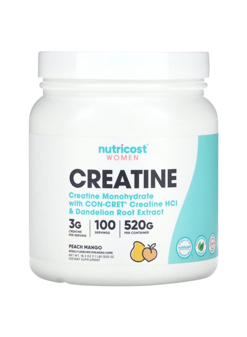 Women, Creatine, Peach Mango, 1.1 lb (520 g)