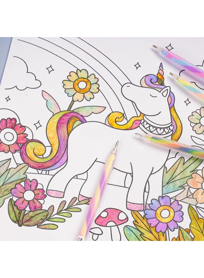 Color-Changing Gel Ink Pen 18 Pack, 1.2mm/0.047’’ Fine Round Tip, Transparent Barrel, Vibrant Rainbow Glitter Gradient Neon Pastel Ink for Writing, Drawing, Journaling, Non-Toxic - Image 5