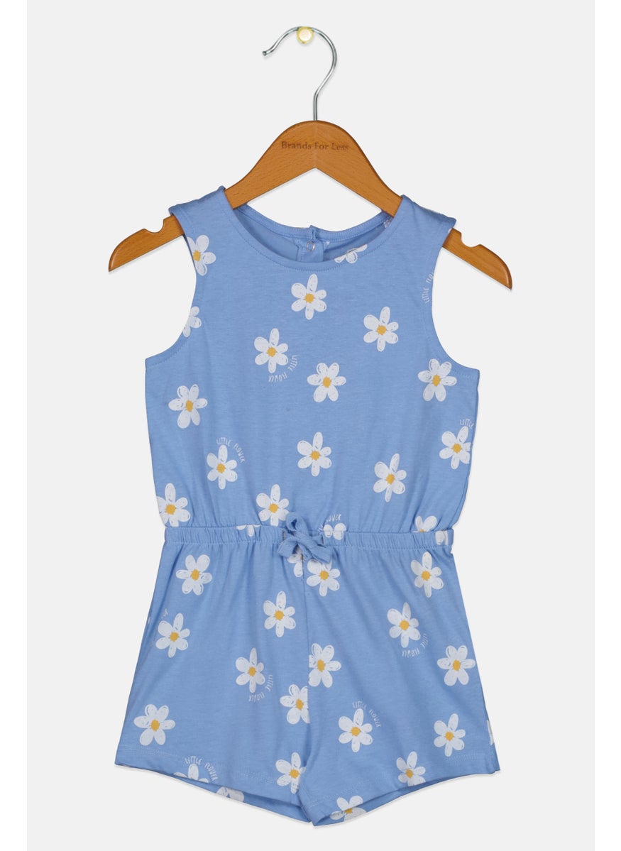 Toddlers Girl Floral Print Sleeveless Rompers, Blue - pzsku/Z120E1F3CCC01880A8138Z/45/_/1737642535/be490467-4b6e-4582-ab3b-0c59be7decd8