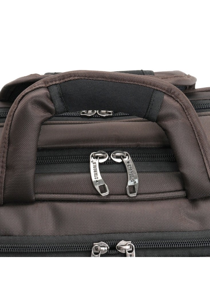 Stargold Laptop Bag, Premium 15.6" Business Briefcase With Multiple Compartments, Padded Shoulder Strap, And Water-Resistant Material, Brown  - Image 3