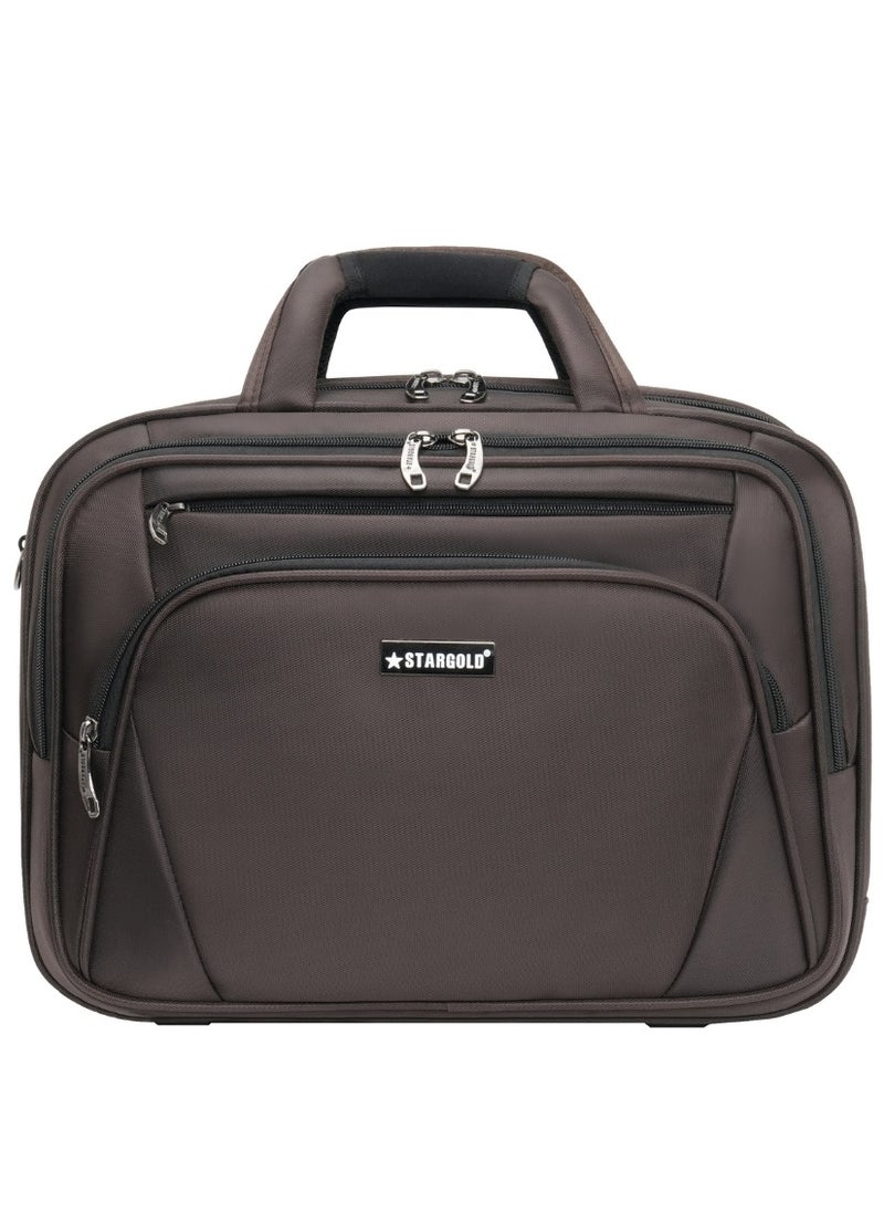 Stargold Laptop Bag, Premium 15.6" Business Briefcase With Multiple Compartments, Padded Shoulder Strap, And Water-Resistant Material, Brown  - Image 1