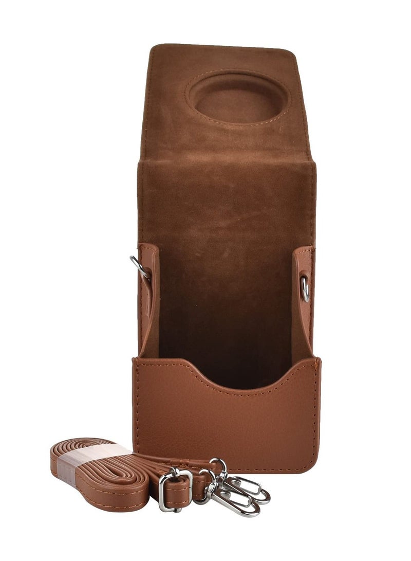 Camera Case Vintage PU Leather Protective Case for Fujifilm Instax Mini EVO Instant Camera with Removable Shoulder Strap Vertical (Brown)  - Image 5
