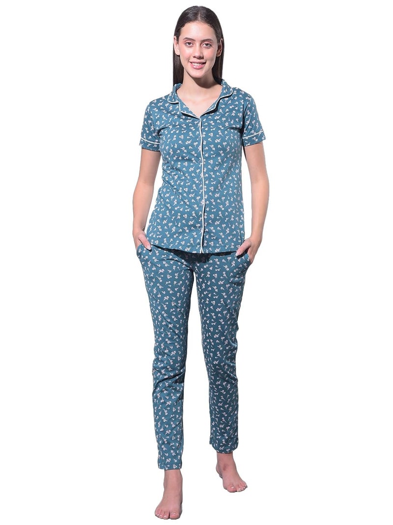 Dollar Missy Women's Combed Cotton Shirt Pyjama Night Suit - Image 1