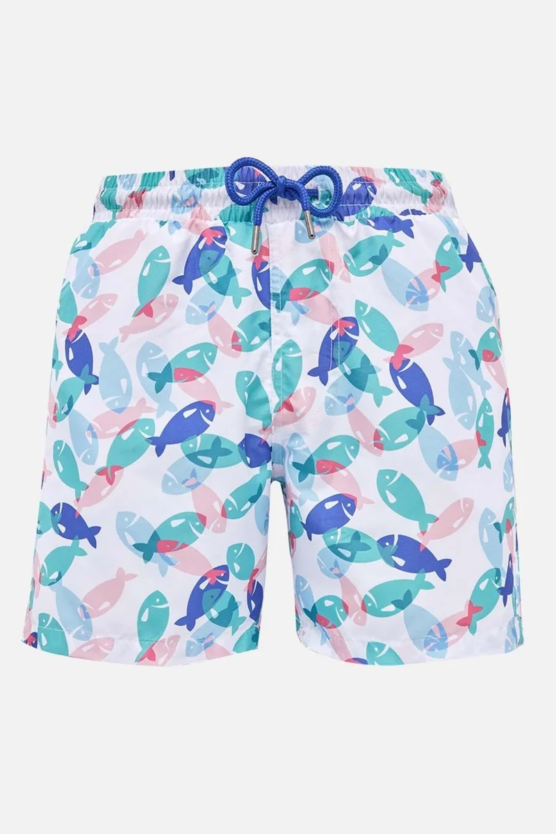 Tudors Men's Standard Fit Quick Dry Patterned Swimsuit Swim Shorts