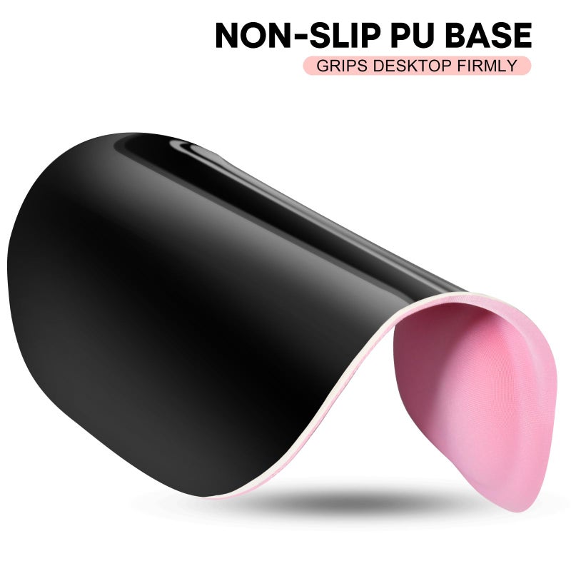 JIKIOU Mouse Pad, 2 Pack Ergonomic Mouse Pads with Comfortable Gel Wrist Rest Support and Smooth Cloth, Non-Slip PU Base for Easy Typing Pain Relief Durable and Easy to Clean Small Pink - Image 5