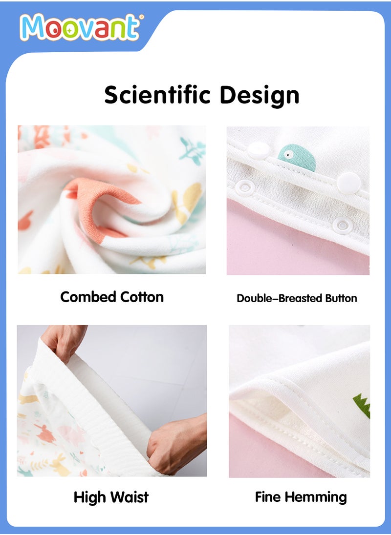 3PCS Toddler Baby Diaper Set, Baby Waterproof Diaper Skirt, Baby Nighttime Pure Cotton Breathable Leakproof Skirt, Washable and Reusable Bedwetting Training Pants, Suitable for 0-4 Years Old Children
