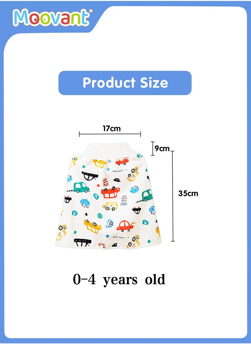3PCS Toddler Baby Diaper Set, Baby Waterproof Diaper Skirt, Baby Nighttime Pure Cotton Breathable Leakproof Skirt, Washable and Reusable Bedwetting Training Pants, Suitable for 0-4 Years Old Children