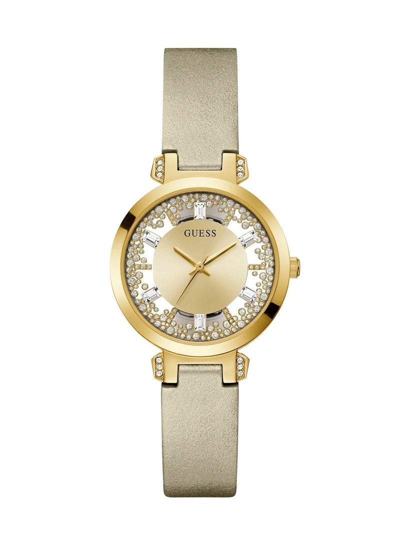 GUESS Women's Analog Quartz Gold Leather Strap Watch GW0535L4 - 38mm - Image 1
