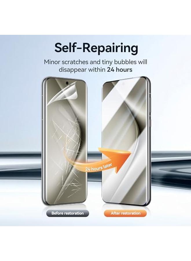 erorex 【3 Pack】 Screen Protector For Huawei P70 Pro, Support Fingerprint Unlock Full Cover Hydrogel Aqua Screen Protector Curved For Huawei P70 Pro  - Image 4