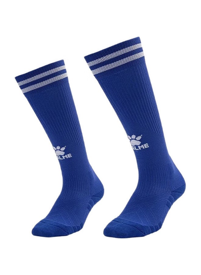 KELME Children'S Long Soccer Socks, Thickened Terry Bottom, Non-Slip, For Matches And Training, Sports High Socks, Youth Training, Blue - Image 2