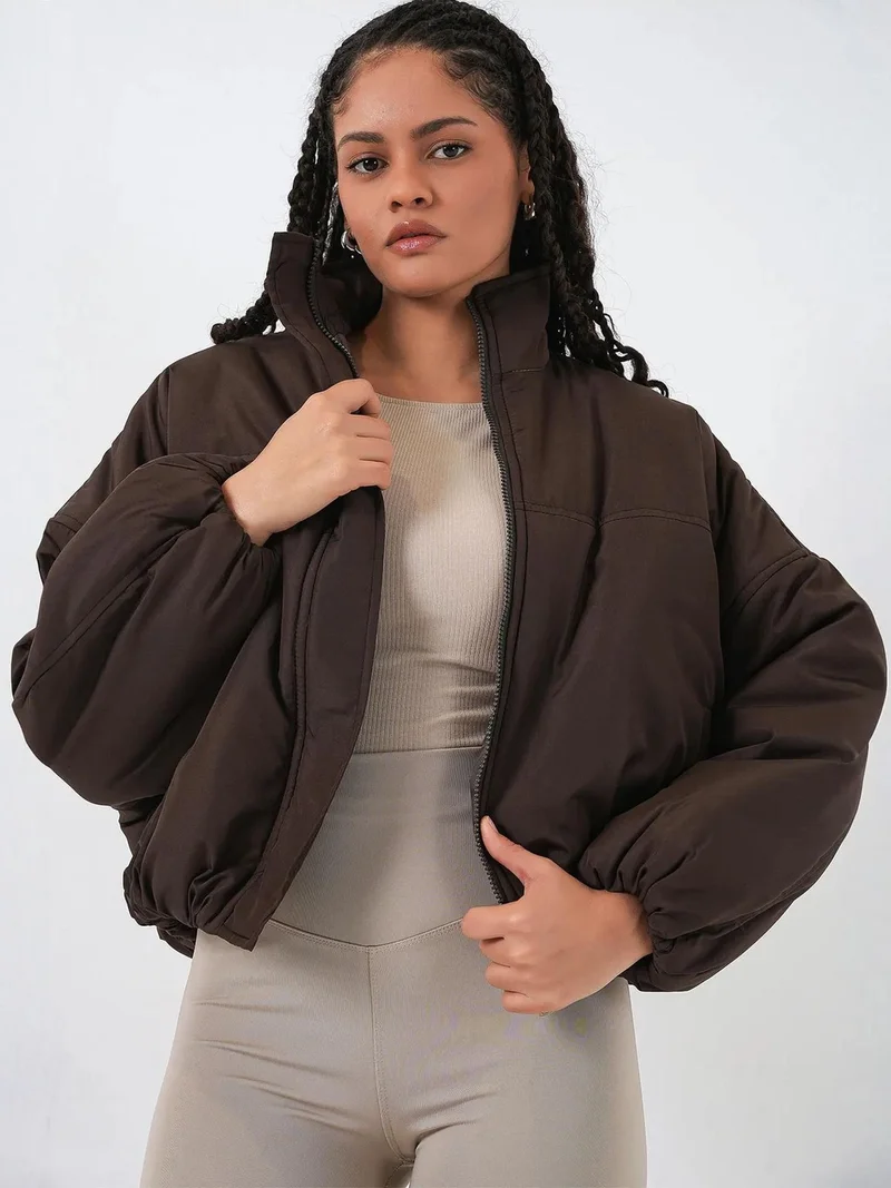 بيغ دارت BDART Thick Bomber Puff Coat with Zipper Collar