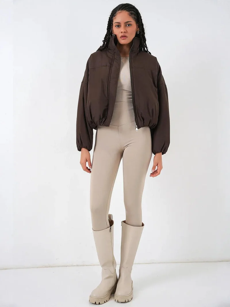 بيغ دارت BDART Thick Bomber Puff Coat with Zipper Collar