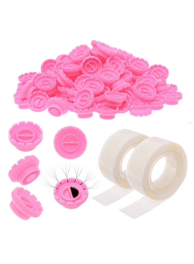 ekysso Glue Rings Lash Extension 200 Pcs Volume Glue Holder Easy Fan Lash Rings For Glue Flower Glue Cup For Lash Extension Supplies Eyelash Extension Rings Holder Pink Lash Holder Lash Fan Supplies  - Image 2