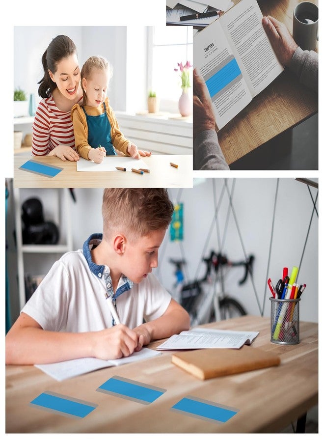 Winfox 8 Piece Blue Guided Reading Highlight Strips,Colored Overlay Bookmarks for Dyslexia, Visual Tracking, and Focus,Small Paragraph Size Rulers for Kids and Teachers - Image 4