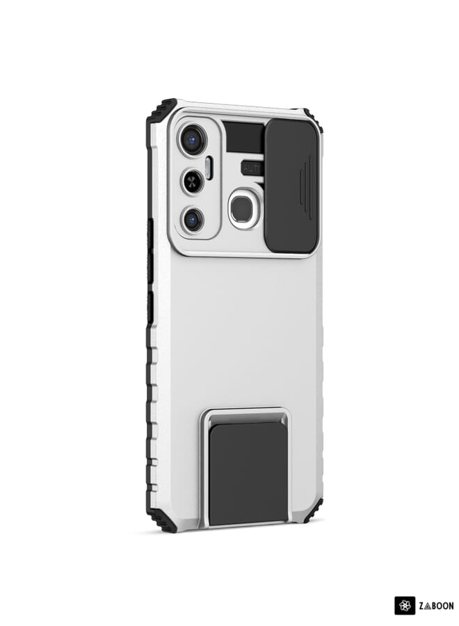 Zaboon Protective Case Cover For Infinix Hot 11 Stereoscopic Holder Sliding Camshield - Image 2