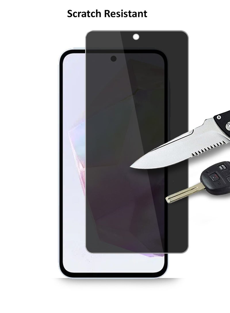 Techie HD Privacy Tempered Glass Screen Protector for Samsung Galaxy A36 2025 - Anti Bubbles 9H Hardness 0.33 mm Rounded Edges Easy Installation - Image 4