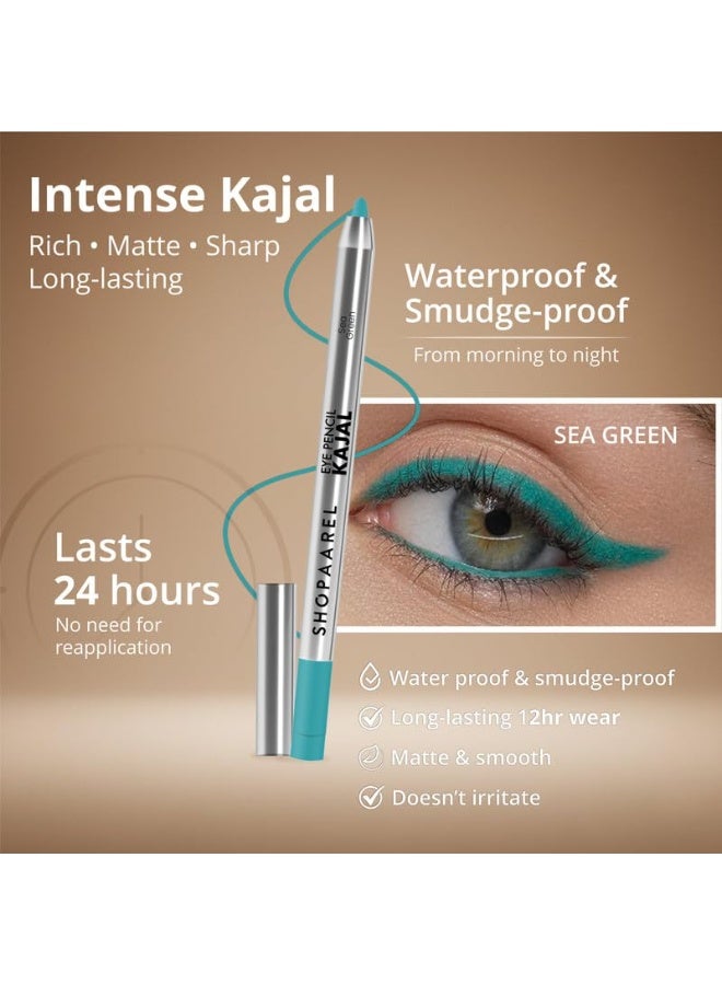 Shopaarel Intense Eye Kajal Pencil Waterproof Smudge Proof Long Lasting (Sea Green) - Image 4