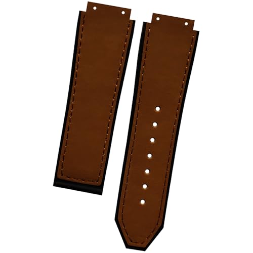 DBLACK ''HLS-OPN1'' 25mm Leather Watch Strap, Minimalist-Bamboo Design Watch Band, No Tools Included // Designed, Compatible for HUBLOT Watches, Watch Belt (Choose Your Color) (Brown) - Image 1