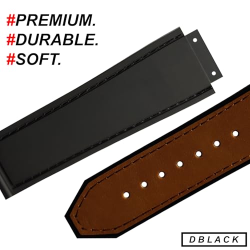 DBLACK ''HLS-OPN1'' 25mm Leather Watch Strap, Minimalist-Bamboo Design Watch Band, No Tools Included // Designed, Compatible for HUBLOT Watches, Watch Belt (Choose Your Color) (Brown) - Image 3