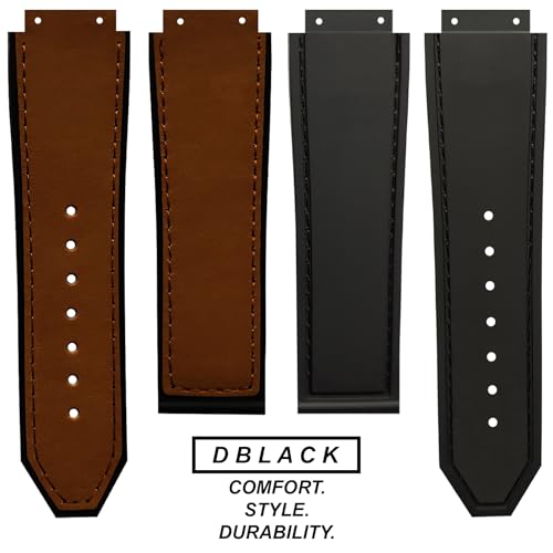 DBLACK ''HLS-OPN1'' 25mm Leather Watch Strap, Minimalist-Bamboo Design Watch Band, No Tools Included // Designed, Compatible for HUBLOT Watches, Watch Belt (Choose Your Color) (Brown) - Image 5