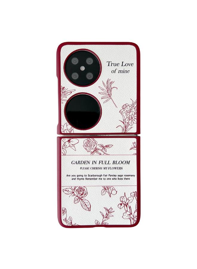 Zaboon Case For Huawei P50 Pocket Sketch Flower Pattern Phone Case - Image 1