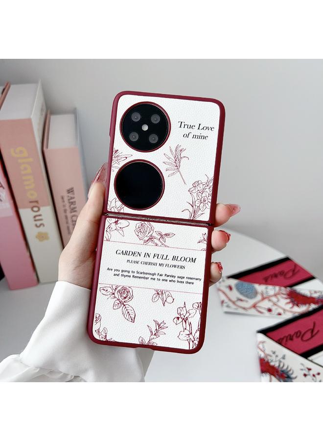 Zaboon Case For Huawei P50 Pocket Sketch Flower Pattern Phone Case - Image 2