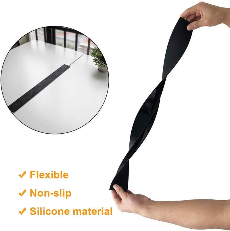 FLSEPAMB Stove Gap Covers Kitchen Counter Gap Covers (25 Inch, 2 Pack) Heat Resistant Oven Gap Filler Seals Gaps Between Stovetop and Counter, Easy to Clean, Black - Image 2