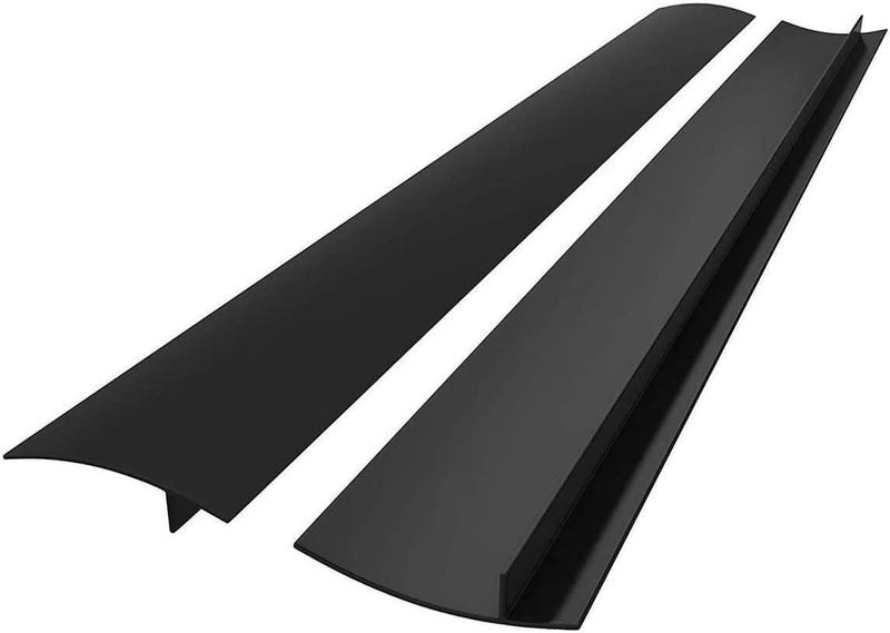 FLSEPAMB Stove Gap Covers Kitchen Counter Gap Covers (25 Inch, 2 Pack) Heat Resistant Oven Gap Filler Seals Gaps Between Stovetop and Counter, Easy to Clean, Black - Image 1