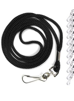 SYOSI 100 Pack ID Black Lanyards Safety Badge Lanyard 36" with Swivel Hook Durable Nylon Office Lanyard Office and Business Card Lanyards for Students Professionals with ID Cards Badges and Keys  - Image 1