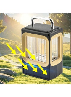 VIAXANA VIAXANA Camping Lanterns Solar Rechargeable Portable Electric LED Camping Lights Outdoor Hanging Tent Light Vintage Tabletop Lantern Decor Stepless Dimming Waterproof for Camping Power Outages  - Image 3