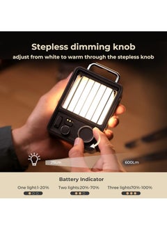 VIAXANA VIAXANA Camping Lanterns Solar Rechargeable Portable Electric LED Camping Lights Outdoor Hanging Tent Light Vintage Tabletop Lantern Decor Stepless Dimming Waterproof for Camping Power Outages  - Image 5