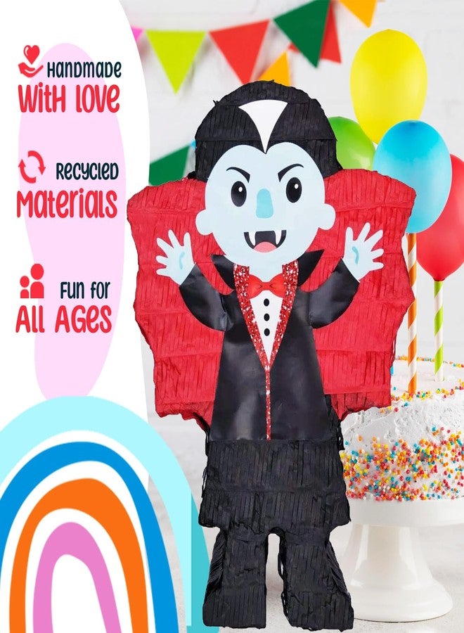 بنياتا بيناتا مصاص الدماء للهالوين، مثالية لاحتفالات الهالوين، وحفلات شهر أكتوبر، وألعاب أعياد ميلاد الأطفال، تتضمن عصا باستر، وعصابة للعينين، وورق قصاصات ورقية، وبالونين. - Image 4