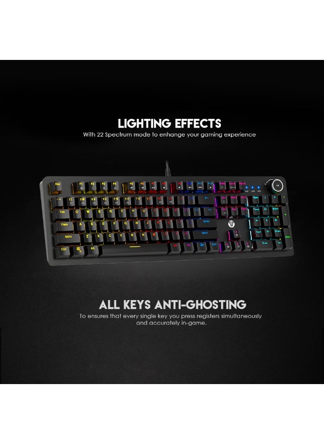 FANTECH MAXPOWER MK853 V2 RGB MECHANICAL KEYBOARD WITH WRIST REST RED SWITCH  - Image 5