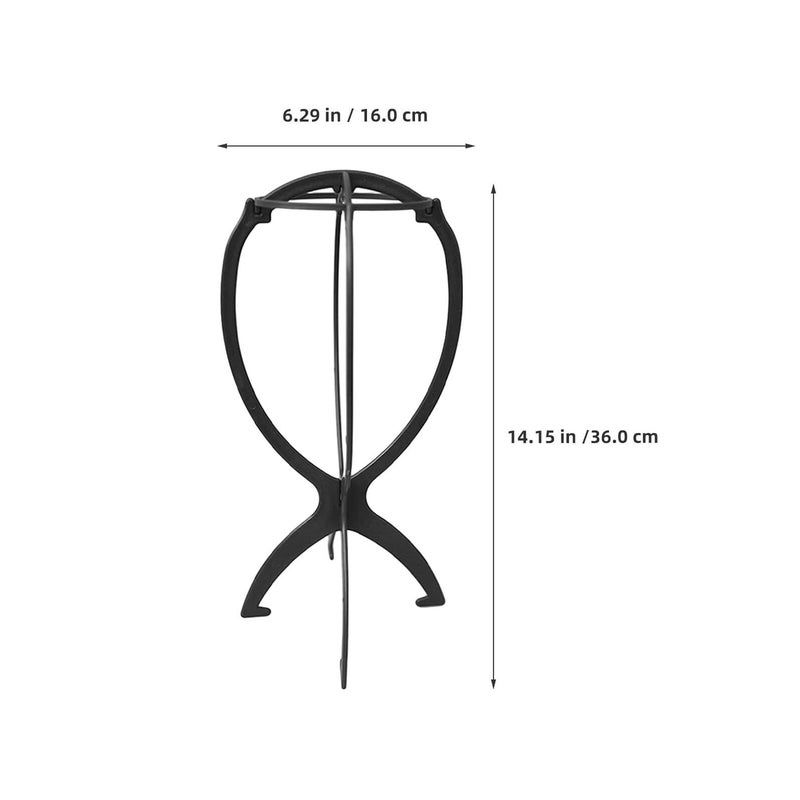 Black Wig Stand Set Of 10 With Ventilation Holder For Salon Stylists - Image 3