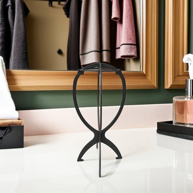 Black Wig Stand Set Of 10 With Ventilation Holder For Salon Stylists - Image 5
