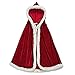 Holiberty Halloween Christmas Costumes Velvet Hooded Cloak Red Robe Mrs Santa Claus Costume Cape Xmas Fancy Dress Cloak for Women Girls - Image 3