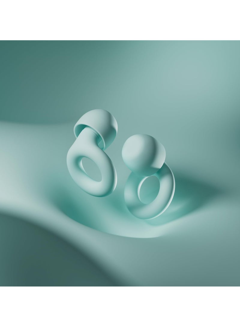 Flushrenic Earplugs, noise-cancelling earplugs, ultra-soft, reusable, flexible silicone material, protect sleep and noise sensitivity, ultra-comfortable reusable noise-cancelling earplugs, suitable for sleep, deep focus, travel (green)  - Image 2