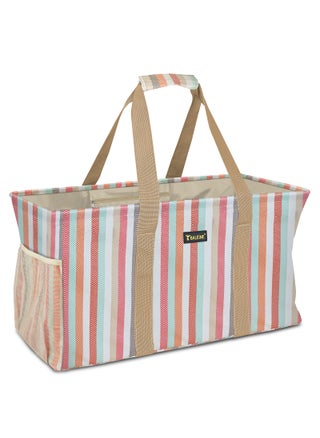BALEINE Extra Large Utility Tote Bag with Wire Frame for Storage Color Stripe 22x12x10 - pzsku/Z120F41B7A07F028755EEZ/45/1750417443/2a90ef21-c1d7-46fb-8eb3-69b6322a88ea