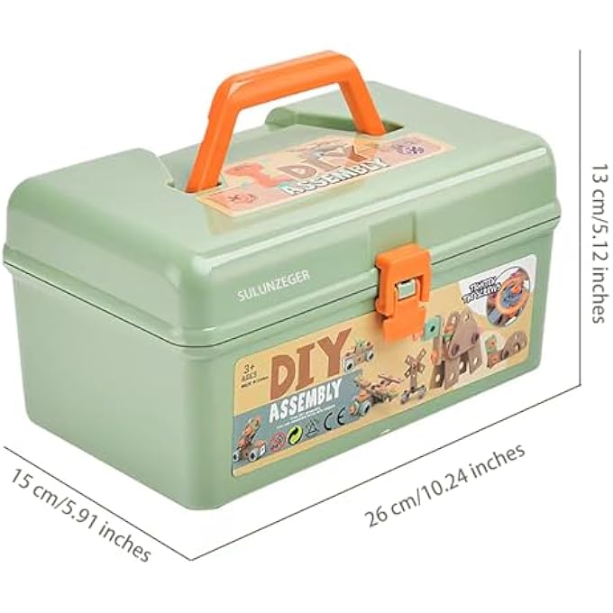 KIDS TOOL SET TOYS, 144 PCS TODDLER TOOL BOX, EDUCATIONAL CONSTRUCTION GAMES, PRETEND PLAY KIT WITH ELECTRIC DRILL HAMMER, TOY TOOLS GIFT FOR GIRLS BOYS AND KID OVER 3 YEARS OLD (144 PCS) - Image 2