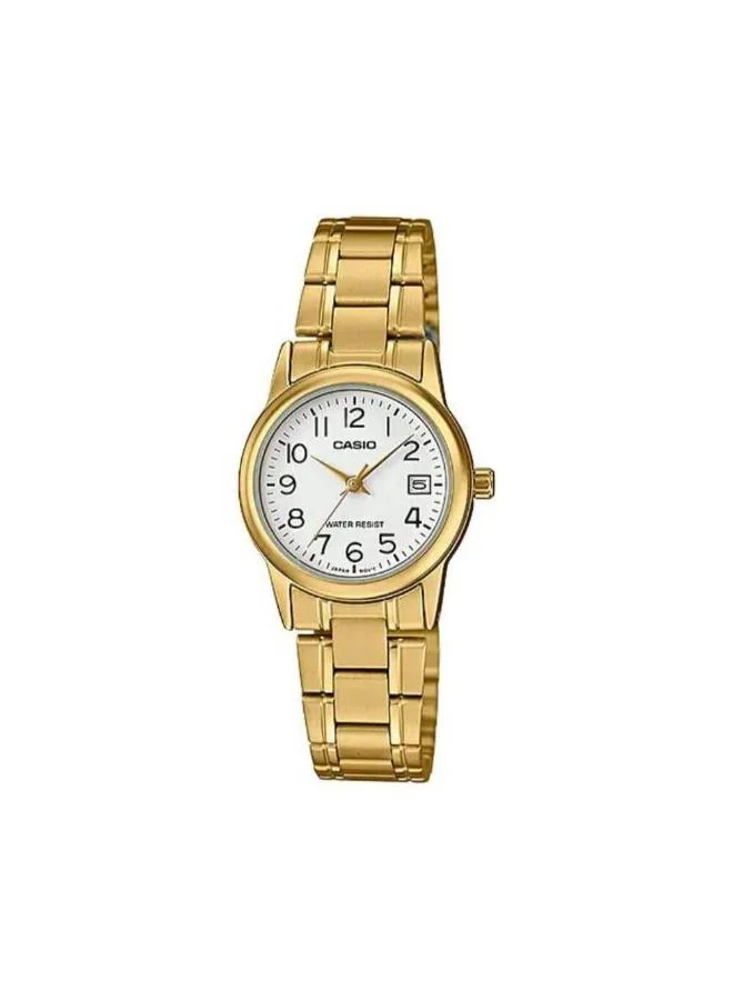 كاسيو Women's Gold ion plated Analog Watch LTP-V002G-7B2UDF - 25 mm