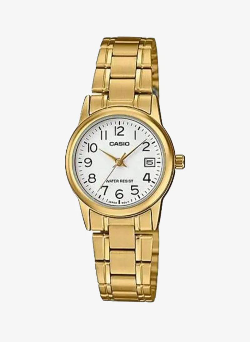 كاسيو Women's Gold ion plated Analog Watch LTP-V002G-7B2UDF - 25 mm